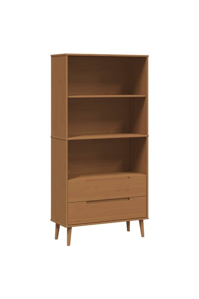 vidaxl Bibliotecă MOLDE 85 x 35 x 170,5 cm Lemn masiv de pin Caramel