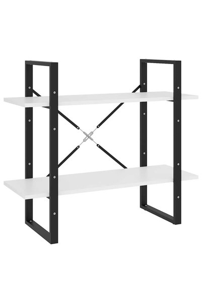 vidaxl Bibliotecă cu 2 rafturi, alb, 80x30x70 cm, PAL