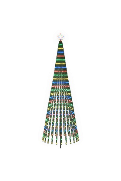 vidaxl Brad de Crăciun LED 300 cm 668 LED-uri Multicolor Oțel Negru