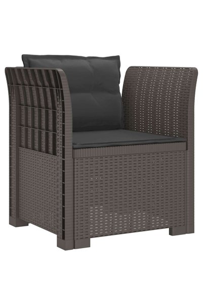 vidaxl Fotoliu cu 1 Loc cu Perne Aspect Rattan PP Gri deschis