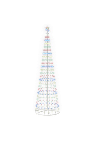 vidaxl Brad de Crăciun conic cu LED 250 cm 470 LED-uri Multicolor Oțel