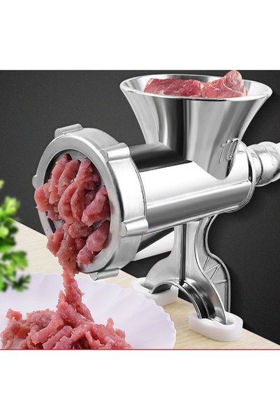 Fikpoo مفرمة لحم يدوية كبيرة السعة مع حاقن نقانق متناسق - معالج طعام يدوي قابل للتعديل، سهل التنظيف والتخزين، مناسب للغاية للطهي المنزلي والأعمال الصغيرة.
