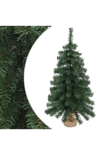 vidaxl Brad de Crăciun mini 90 cm PVC Verde