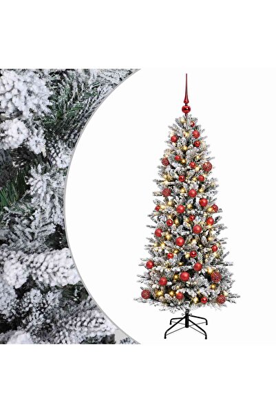 vidaxl Brad de Crăciun artificial cu glob 120 cm 150 LED-uri Alb cald