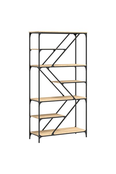 vidaxl Raft de cărți stejar sonoma 91x36x176 cm lemn prelucrat și oțel