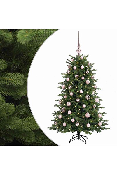 vidaxl Brad de Crăciun artificial cu glob 120 cm 150 LED-uri Alb cald