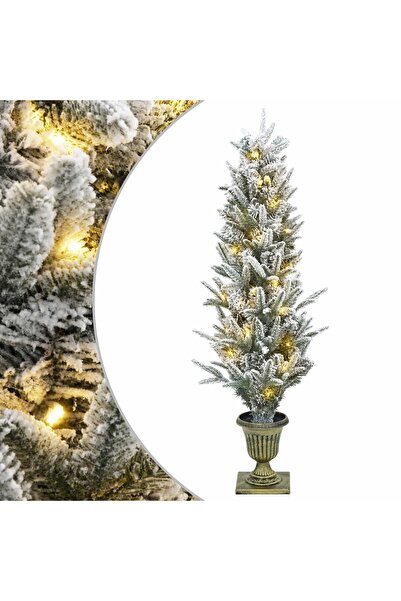 vidaxl Brad de Crăciun mini 120 cm 100 LED-uri Alb cald PVC și PE