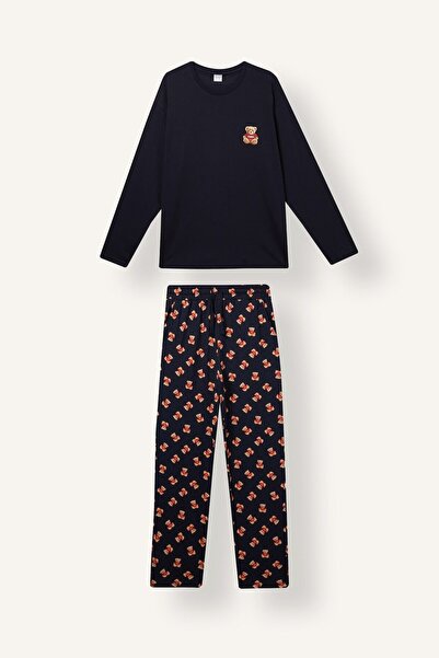DeFacto Pyjama set - Dunkelblau - Lang
