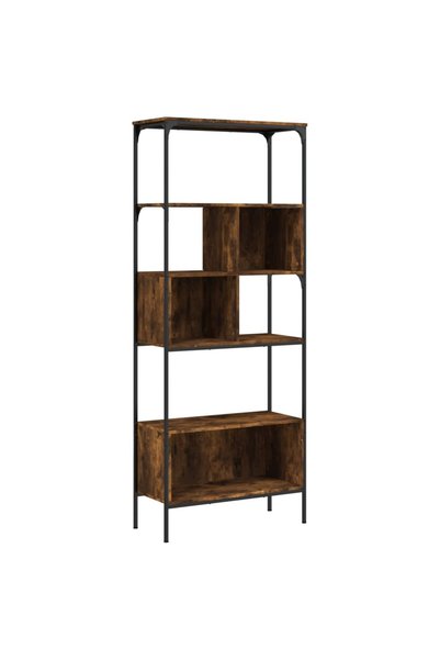 vidaxl Bibliotecă cu 5 niveluri, stejar fumuriu, 76x33x188,5 cm, lemn