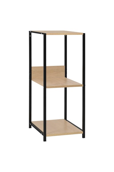 vidaxl Bibliotecă mică negru/stejar, 33,5x39,6x79,7 cm, lemn prelucrat