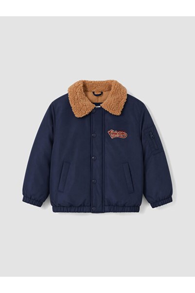 LC Waikiki Rmz Gi̇yi̇m Farkiyla Furry Roba Collar Boys' Coat
