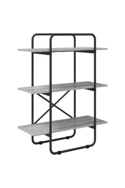 vidaxl Raft pentru cărți 3 niveluri 80 x 35 x 105 cm PB Sonoma gri
