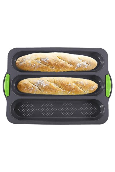 Noonedibs Formă de baghetă din silicon cu înveliș antiaderent, formă de copt ...