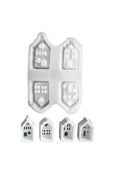 Noonedibs Matrițe silicon turnare case, alb, mini case pentru turnare, lumână...