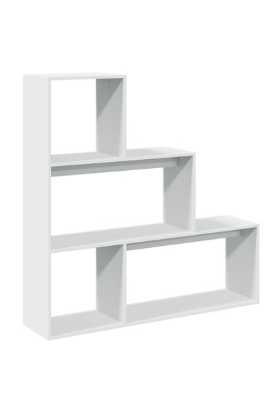 vidaxl Bibliotecă/separator cameră 3 niveluri, alb, 123x29x123 cm lemn