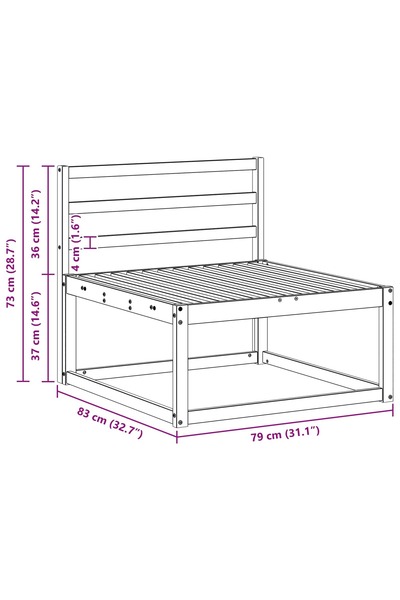 vidaxl Canapea Medie pentru Exterior Alb 79 x 83 x 73 cm