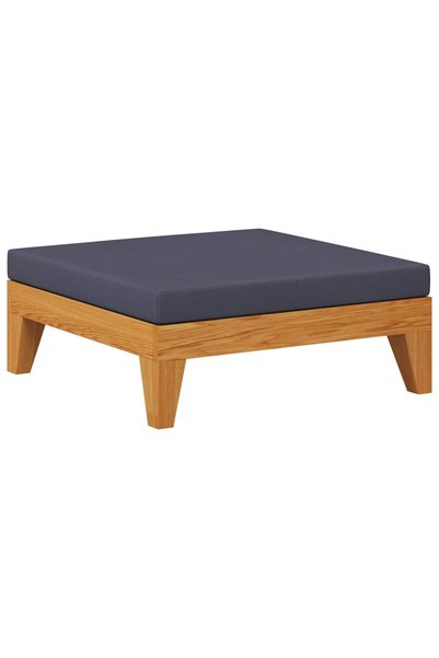 vidaxl Taburet modular, cu pernă gri închis, lemn masiv de acacia