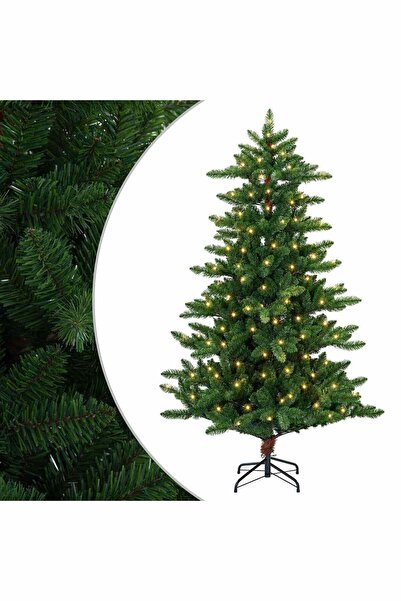 vidaxl Brad de Crăciun artificial 120 cm 150 LED-uri Alb cald