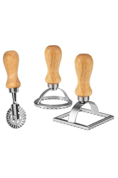 Noonedibs Formă de tăiat ravioli, formă de roată pentru găluște cu mâner din ...