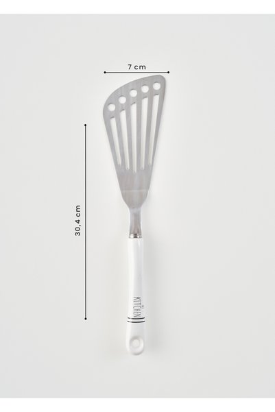 Bella Maison My Kitchen Çelik Oluklu Spatula Beyaz (30,4x7x1,6 cm)