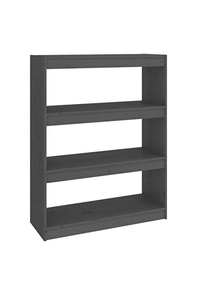 vidaxl Bibliotecă/Separator cameră gri, 80x30x103,5 cm lemn masiv pin