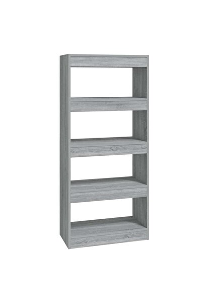 vidaxl Bibliotecă/Separator, sonoma gri, 60x30x135 cm, lemn prelucrat