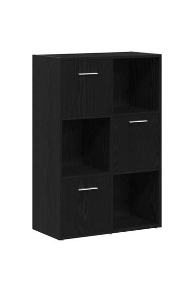 vidaxl Bibliotecă/Separator de cameră, stejar negru, 60,5x30x90 cm, lemn prel...