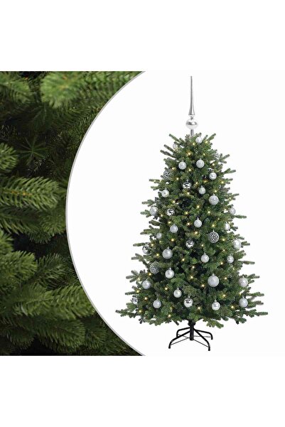 vidaxl Brad de Crăciun artificial cu glob 120 cm 150 LED-uri Alb cald
