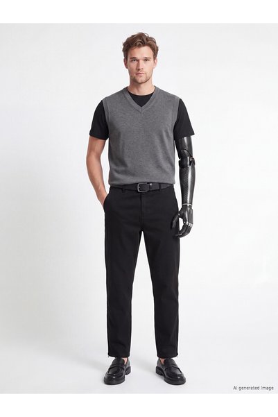 LC Waikiki Özmarka New Season Black Regular Fit Men's Chino Trousers