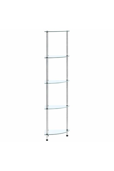 vidaxl Raft cu 5 niveluri transparent, 30x30x130 cm, sticlă securizată