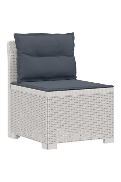 vidaxl Canapea de Grădină cu 1 Loc cu Perne Aspect Rattan PP Alb