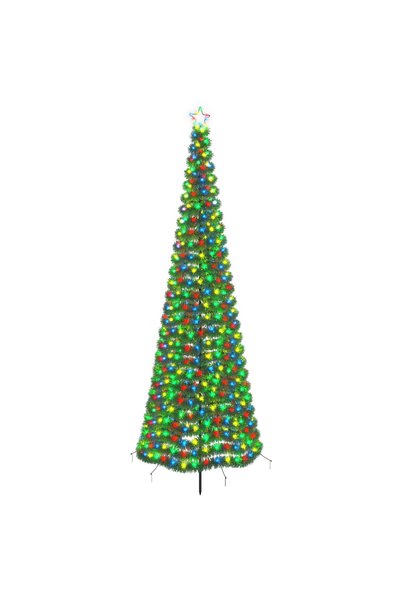 vidaxl Brad de Crăciun LED, din beteală, cu țăruș EKENAS 300 cm