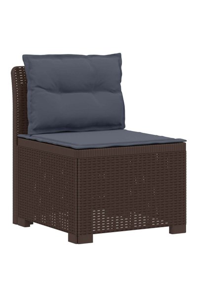 vidaxl Canapea de Grădină cu 1 Loc cu Perne Aspect Rattan PP Maro