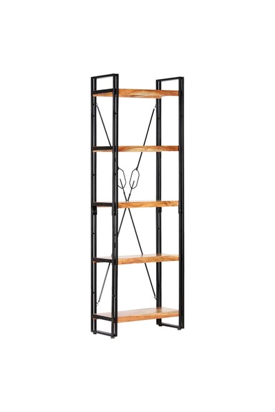 vidaxl Bibliotecă cu 5 rafturi, 60 x 30 x 180 cm, lemn masiv de acacia