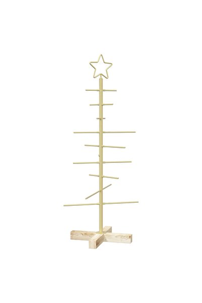 vidaxl Pom de Crăciun din metal KUOPIO 90 cm Oțel Auriu