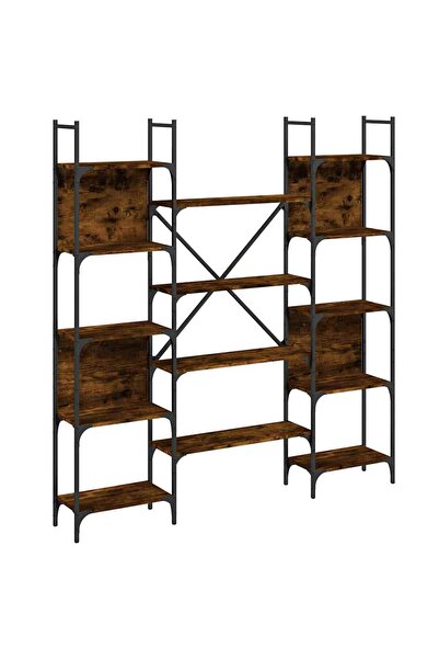 vidaxl Bibliotecă, stejar fumuriu, 155,5x24x166,5 cm, lemn prelucrat
