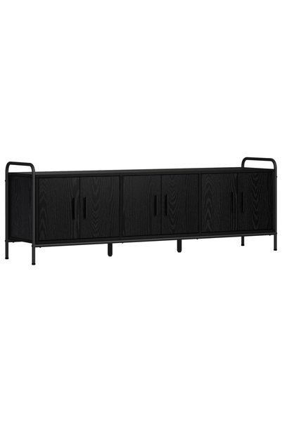 vidaxl Cabinet TV 146 x 33 x 50 cm Stejar Negru Lemn prelucrat