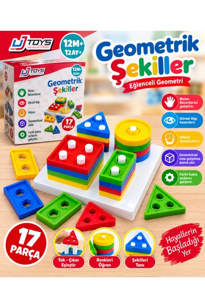 POZART Geometrik Şekiller ve Renkler Motor Becerisi Görsel ve Dikkat Geliştir...