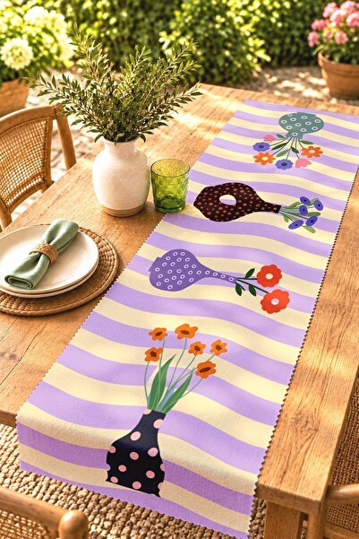 EVPANYA Simple Drawing Vases Patterned Runner / Tablecloth / Placemat