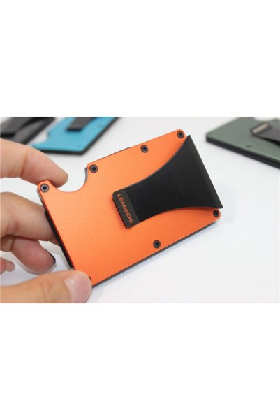 LEANSCHI TECH-WALLET από ανθρακόνημα και πορτοκαλί αλουμίνιο