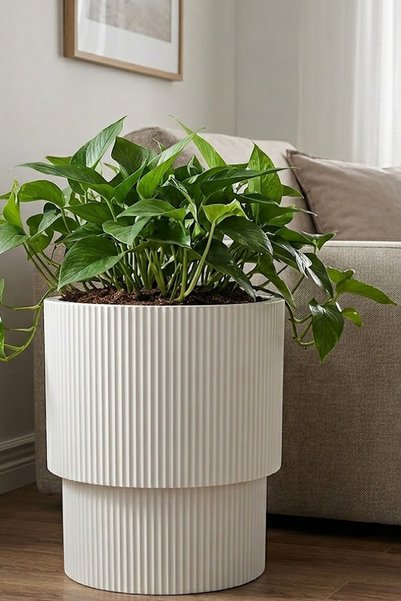 TEMMUZ HOME Vega İç Hazneli 20 Lt Geniş Hacimli Çift Katmanlı Saksı - 9 Lt Pr...