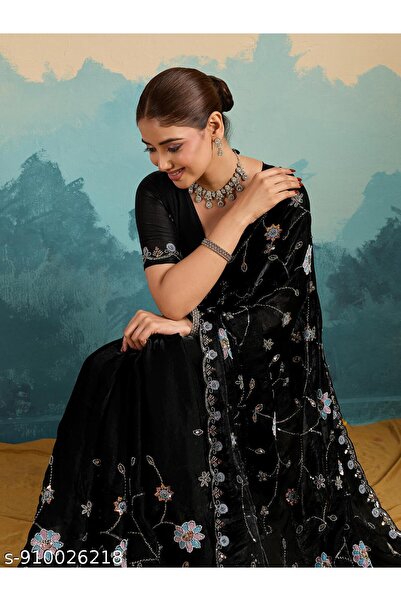 Generic Brand TTH Women's Floral Embroidered Tissue Silk Saree with Blouse | ...