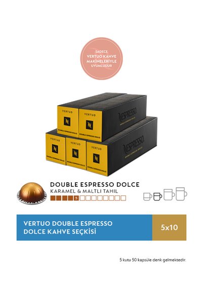 Nespresso Vertuo Double Espresso Dolce Kahve Seçkisi - 50 Kapsül