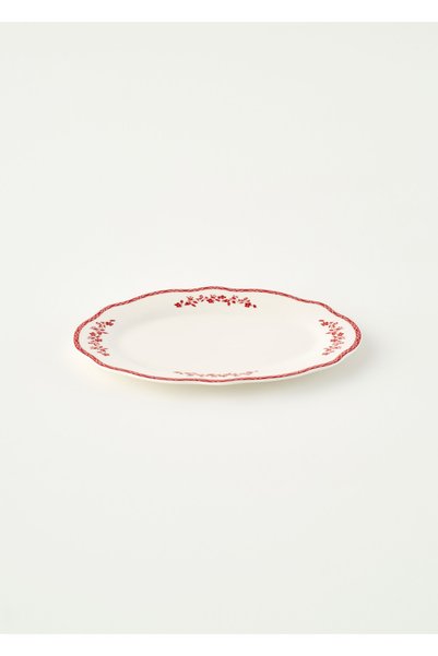 Bella Maison Catherine New Bone Porselen Sunum Tabağı Kırmızı (26 cm)