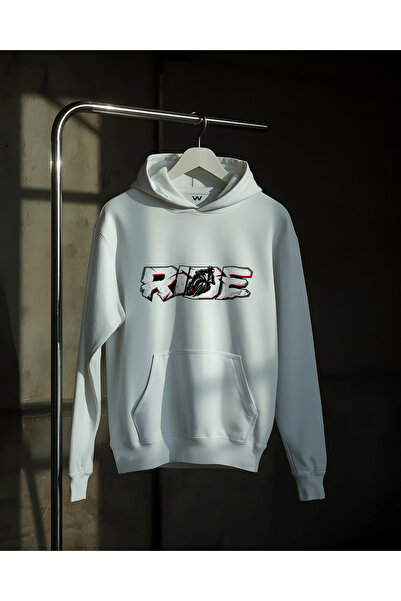 RIDE - Oversize Baskılı Unisex Hoodie