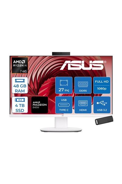 Expertcenter V600 (VM670GA) Amd Ryzen 7 445 48GB 4TB SSD 27"fhd Dos ZVM670GAF20+ZETTAUSBBELLEK