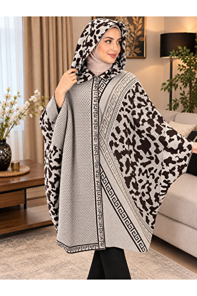 DOLCE KİDS Winter Women's Knitwear Cardigan Poncho Standard Size Oversize Emb...