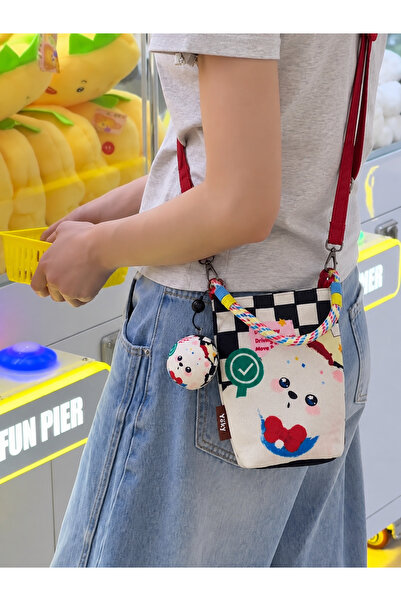 Street Bag Geantă de umăr și geantă de mână cu model de câine alb în stil cor...