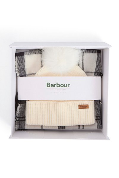 Barbour Dover Bere & Hailes Şal Hediye Seti GY31 Monochrome Tartan