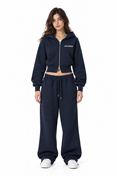 Dechers Winter Cotton Lined Premium Adjustable Cuffed Baggy Sweatpants - W236